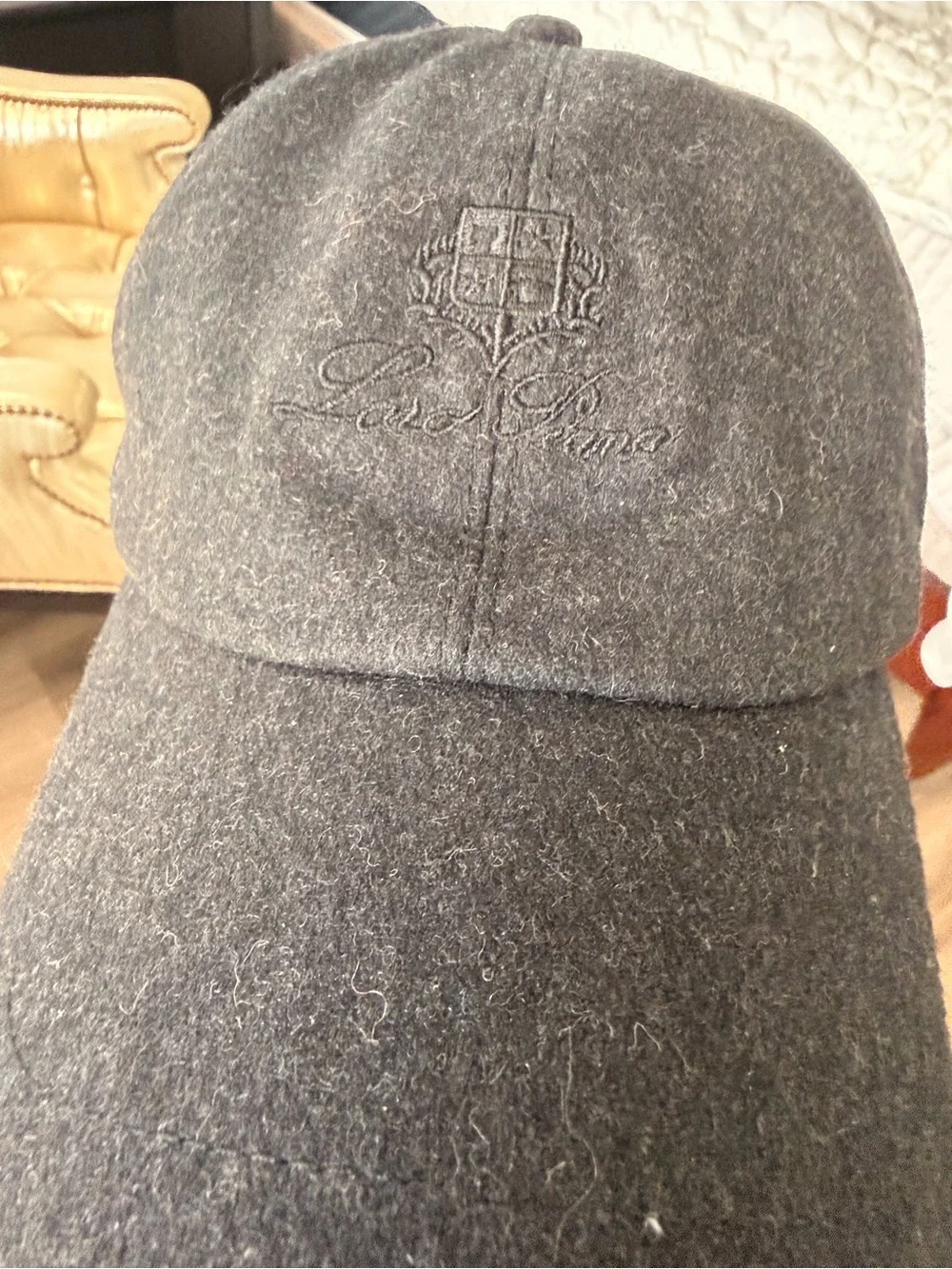 Loro Piana Dark Gray Wool Baseball Cap